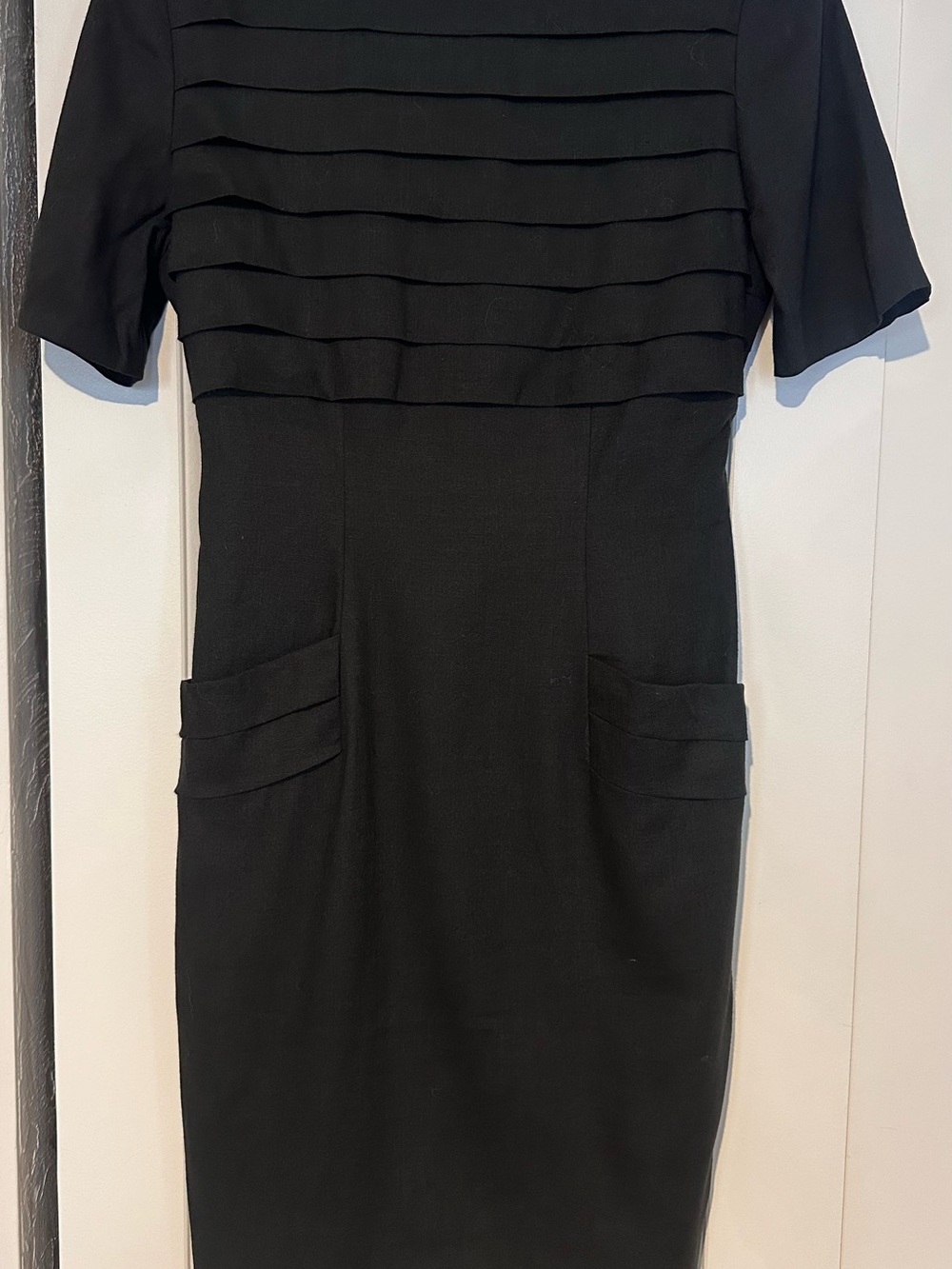 Vintage Talbots Kathryn Conover - Black Pleated-Detail Women's Dress